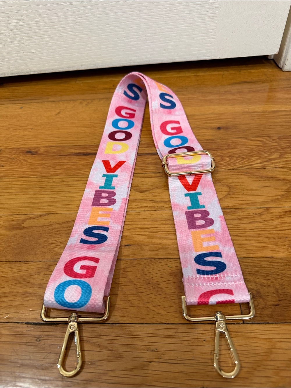 Good Vibes Pink Adjustable Bag Strap